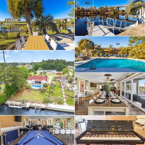 Myrtle Beach House | Paradise on Ocean Waterway Huge 5000 sq ft w Private Pool, Boat Dock, Grand Piano, Game Tables, BBQ, 1 acre Yard, Crib, Sleeps 34