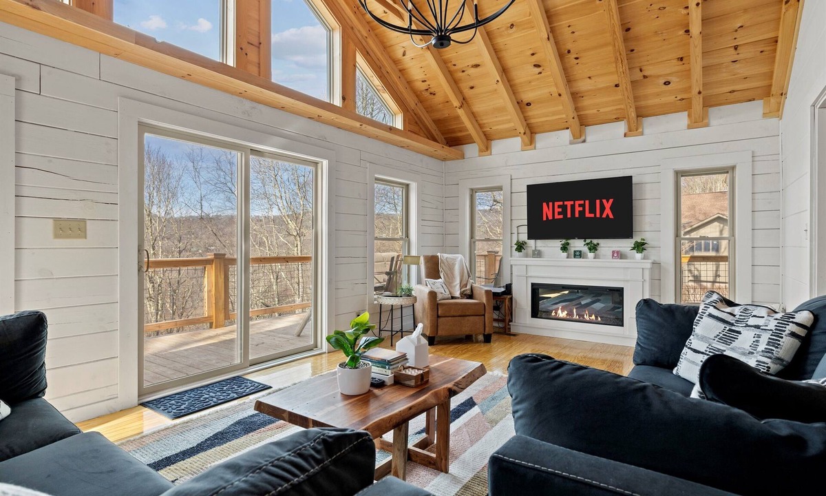 Wolf Laurel Cabin | Sunset Mtn View*Pool*Hot Tub*Massage Chair*Theater Rm*Pickleball*Game Rm*Hiking