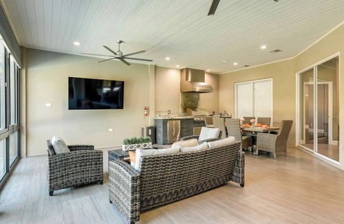 Boyette Springs House | Backyard oasis w/pool, sauna & fire pit