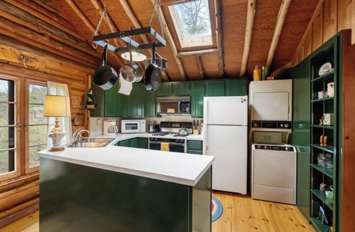 Forest Beach Cabin | Dancing Bear Cabin: Authentic storybook log cabin with Lake Michigan views