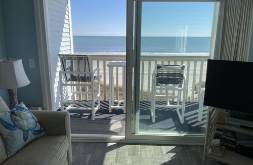 Crescent Beach Condo | Ocean Front with Incredible Views -wifi, pool, corner unit, in-unit washer/dryer