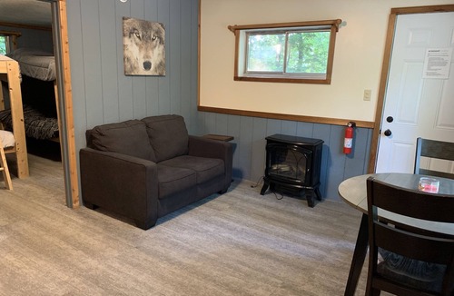 Palmyra Cabin | Rustic cabins in secluded campground with lake access and woods to wander in.