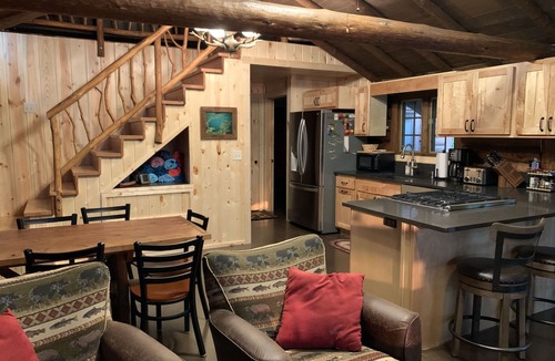 Danbury Cabin | Rustic Lakefront Log Cabin Retreat w/Pontoon included Memorial to Labor Day