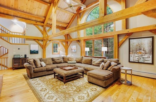 Londonderry House | Tree-lined lodge with deck, fireplaces, porch, game room, & fast WiFi