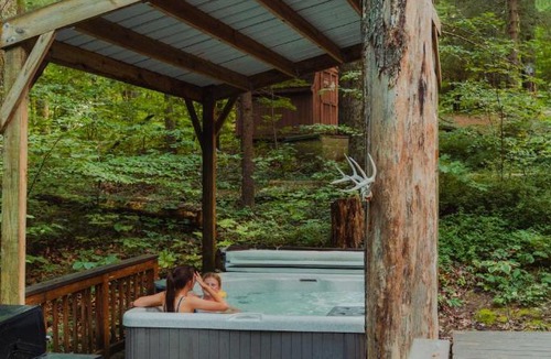 Rockbridge House | Waterfront A Frame with Dock Canoe Kayaks Family