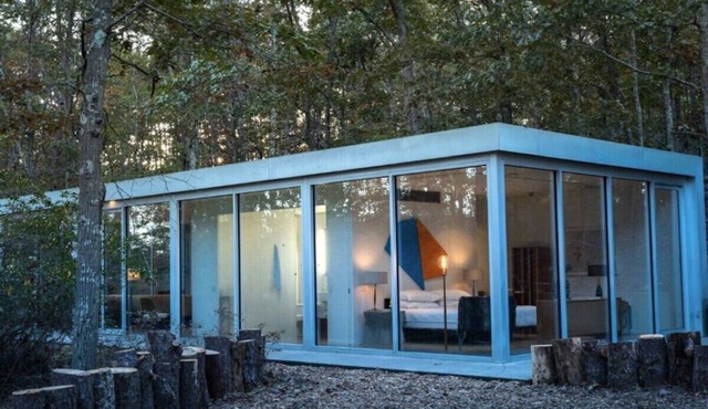 A modern masterpiece, The Glass House Water Mill, private & surrounded by nature
