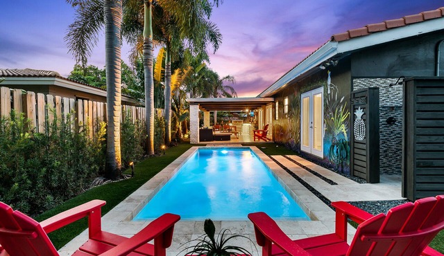 Bright Tropical Retreat with Private Heated Pool Near Beaches!