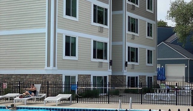 Enjoy dazzling sunsets at this beachfront condo on the shores of Lake Michigan