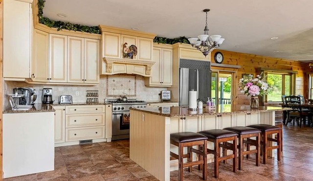 Expansive Getaway Designed for Gatherings with Game Room & Scenic Decks in Stamford, New York