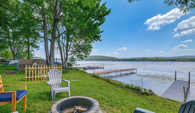 Fire Pit, Private Dock! Lamoka Lake Retreat