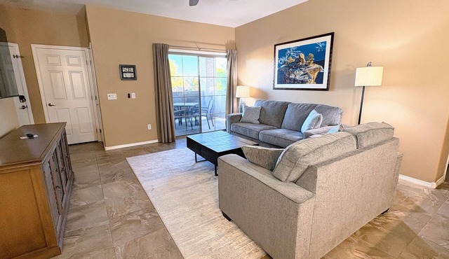 Heated Pools, King Bed, Fast Wi-Fi – Gated East Mesa 3BR Condo with Balcony
