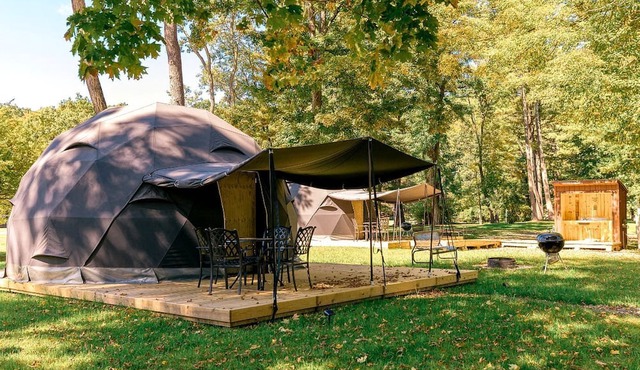 Idyllic Geodesic Dome Sanctuary near Schoharie Creek in New York