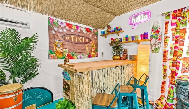 Lakefront Tiki Retreat with Hot Tub!