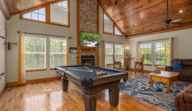Lakefront with private dock and fire pit