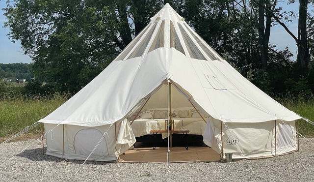 Luxury Bell Tent on Lavender and Alpaca Farm