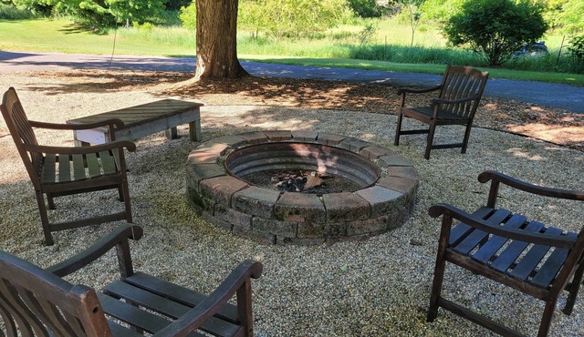 Nestled around 18 acres. Close to trails and a lake.