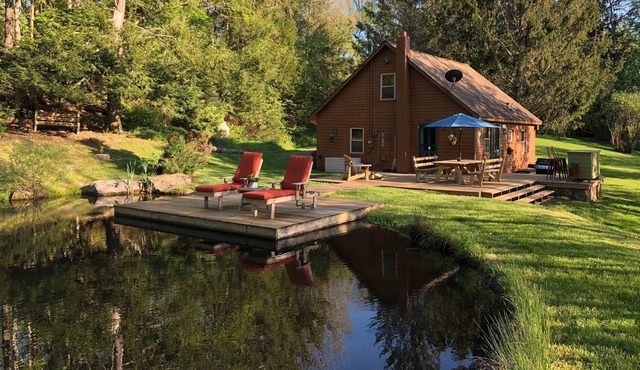 Pond, Stream and Dock next to the House!