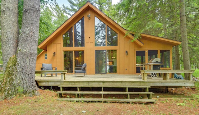 Private Beach on Shell Lake! Luxe Cabin Retreat