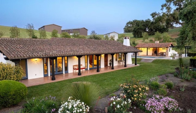 Rolling Ranch: 10-Acre Estate with Pool, Spa, Entertaining Barn & Vineyard Views in Solvang