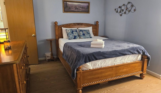 Ruby's private 2-bedroom home with recently renovated floors.