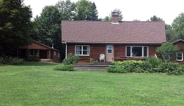 Rustic Camping Cabin with Fireplace in Private Woods near Bangor, Maine in Exeter