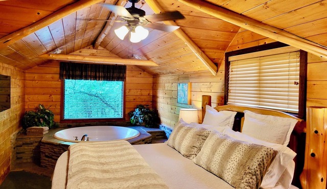 Secluded Hideaway Cabin boasting Wrap-Around Deck and Jacuzzi for two! Trail & Cave on property!
