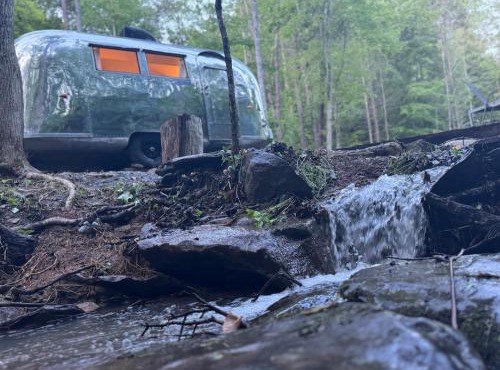 Streamside ShinyTiny Airstream in the Smokies
