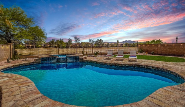 SUNNY HAVEN modern luxury VIEW home GATED, heated POOL, SPA, gas BBQ / firepit in Phoenix