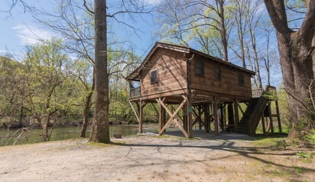 Treehouse River front with Mountain View-Wifi/Cable and Hot tub in Walland